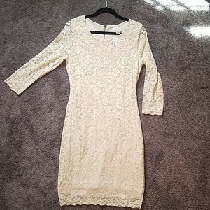 New Beige Lace Forever 21 zip up dress.